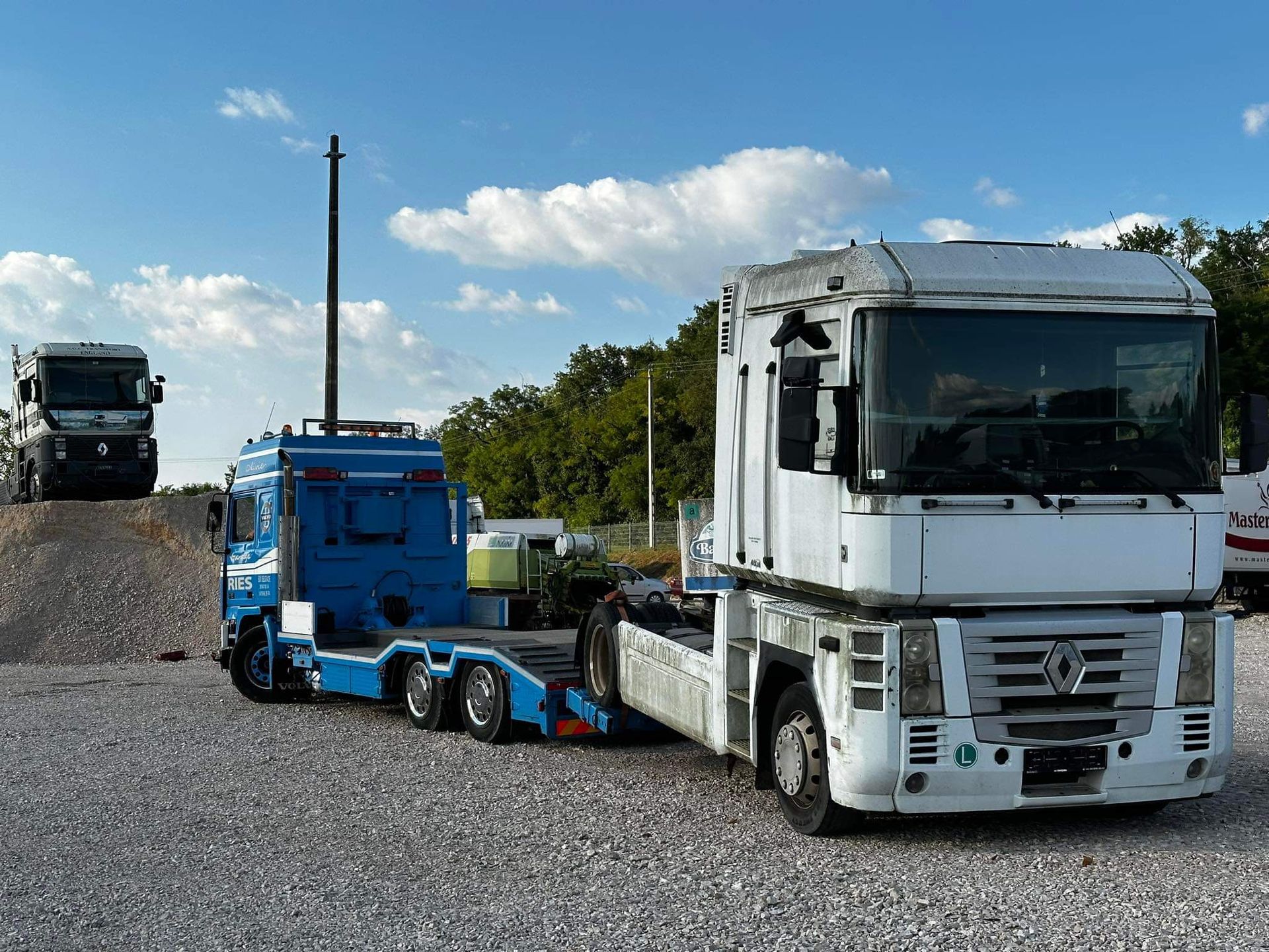 Truck on trailer